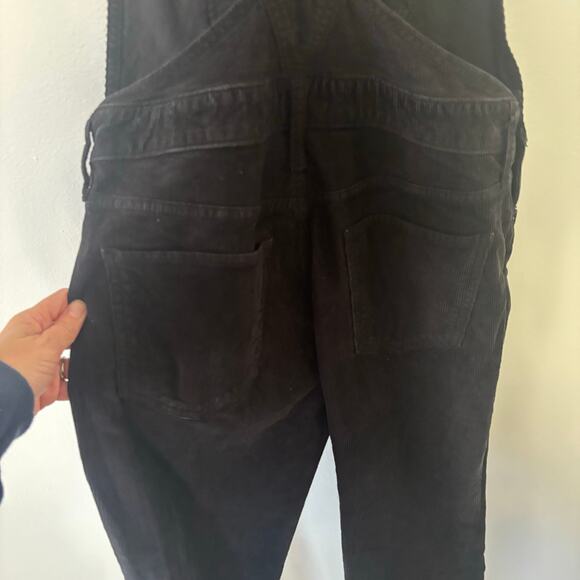 Lucky Brand Black Corduroy Overalls Ankle Crop XS - Picture 8 of 11